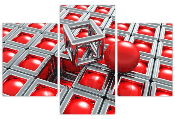 Tablou - Abstract metalic 3D (90x60 cm)
