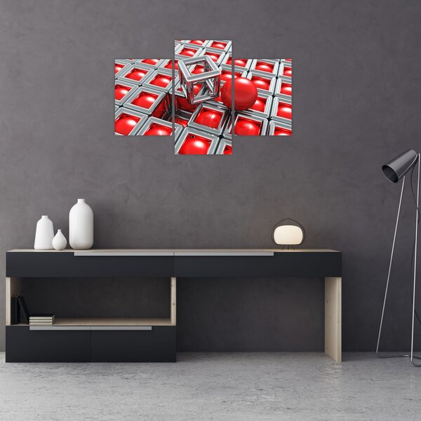 Tablou - Abstract metalic 3D (90x60 cm)