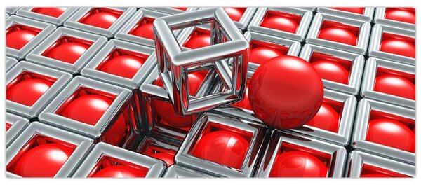 Tablou - Abstract metalic 3D (120x50 cm)