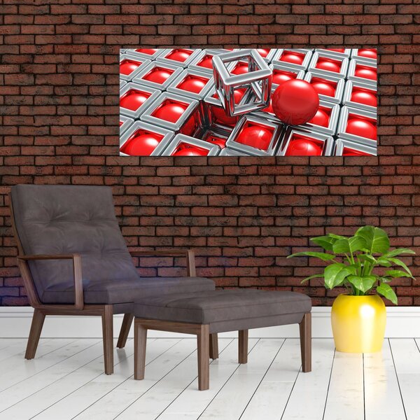 Tablou - Abstract metalic 3D (120x50 cm)