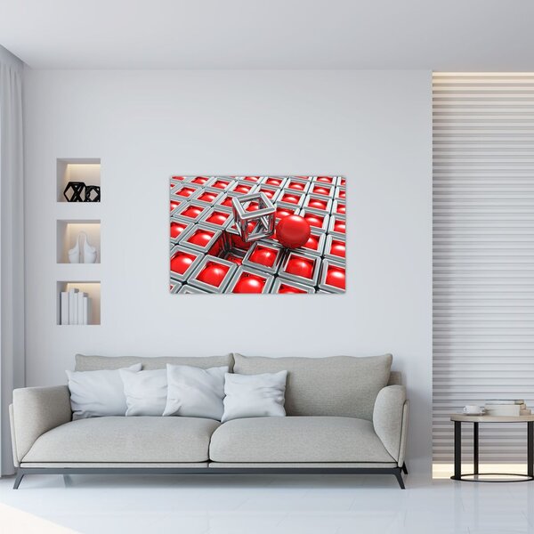 Tablou - Abstract metalic 3D (90x60 cm)