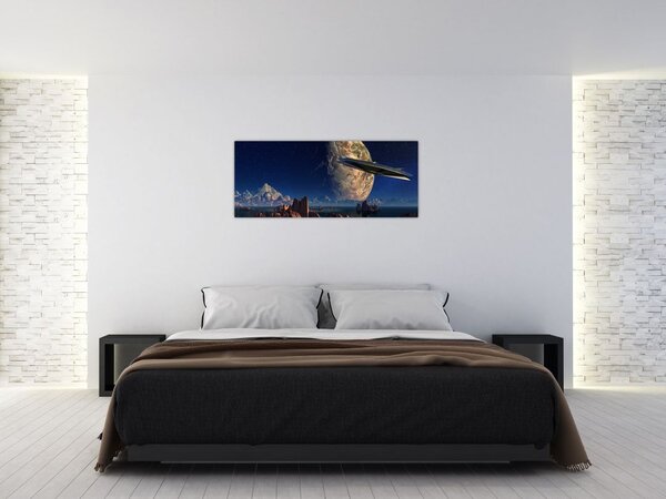 Tablou - Vizita extraterestrului (120x50 cm)
