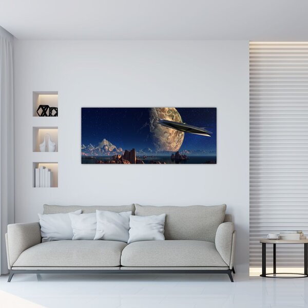 Tablou - Vizita extraterestrului (120x50 cm)