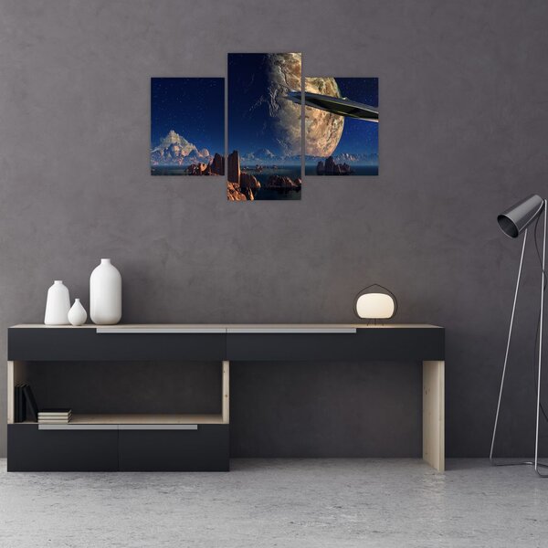 Tablou - Vizita extraterestrului (90x60 cm)