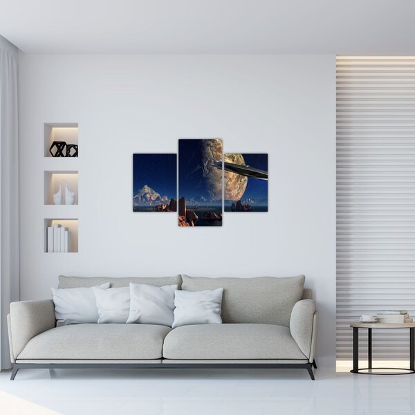 Tablou - Vizita extraterestrului (90x60 cm)