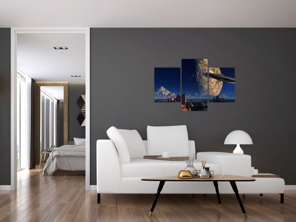 Tablou - Vizita extraterestrului (90x60 cm)