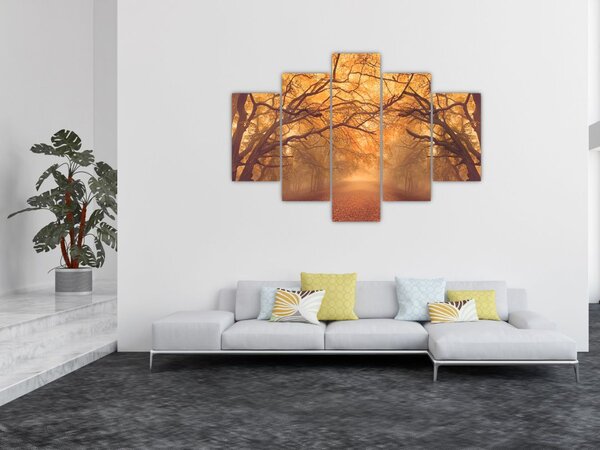 Tablou - Peisaj de toamnă cu drum (150x105 cm)