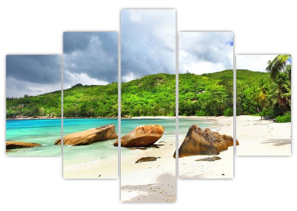 Tablou - Seychelles, plaja Takamaka (150x105 cm)