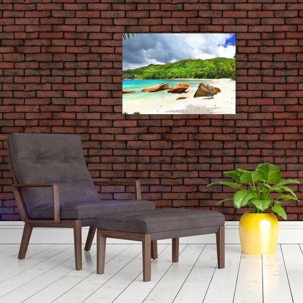 Tablou - Seychelles, plaja Takamaka (70x50 cm)