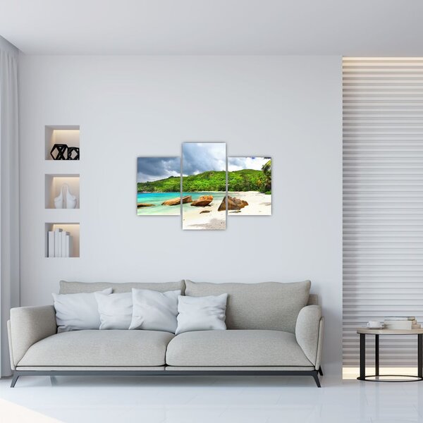Tablou - Seychelles, plaja Takamaka (90x60 cm)