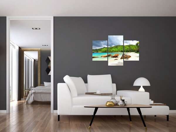 Tablou - Seychelles, plaja Takamaka (90x60 cm)