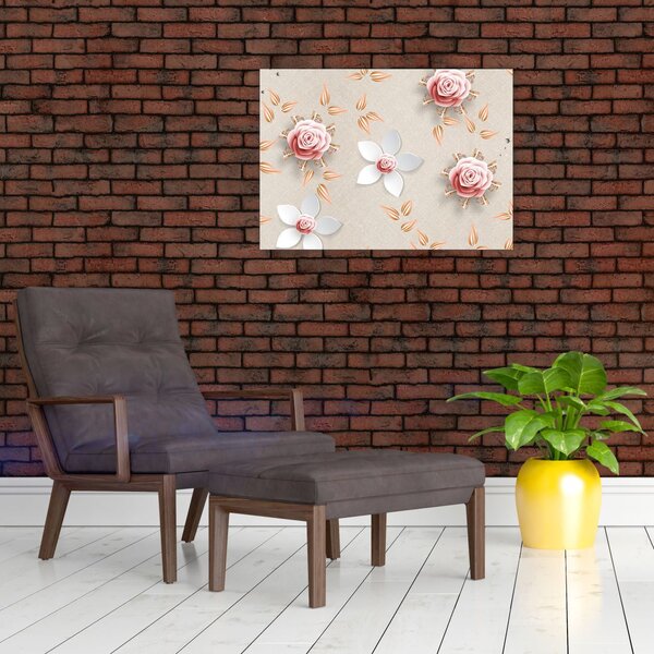 Tablou - Flori de trandafiri (70x50 cm)