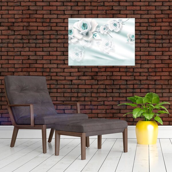Tablou - Flori de trandafir turcoaz (70x50 cm)