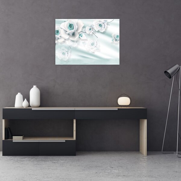Tablou - Flori de trandafir turcoaz (70x50 cm)