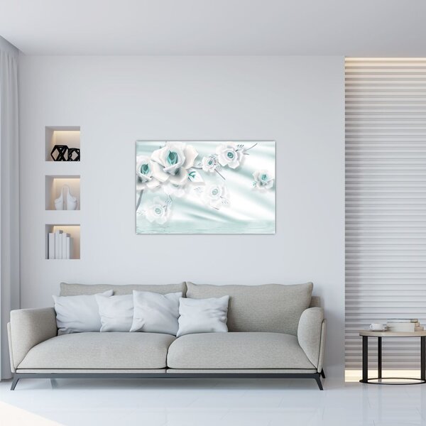 Tablou - Flori de trandafir turcoaz (90x60 cm)