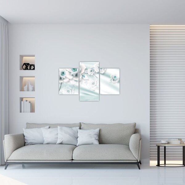 Tablou - Flori de trandafir turcoaz (90x60 cm)