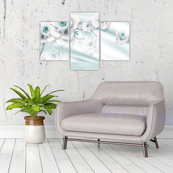 Tablou - Flori de trandafir turcoaz (90x60 cm)