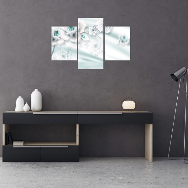 Tablou - Flori de trandafir turcoaz (90x60 cm)