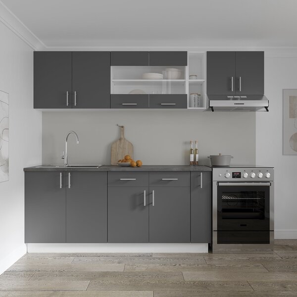 Corp haaus Karo, 2 Sertare, 2 Usi, Antracit/Alb, 80 x 50 x 80 cm