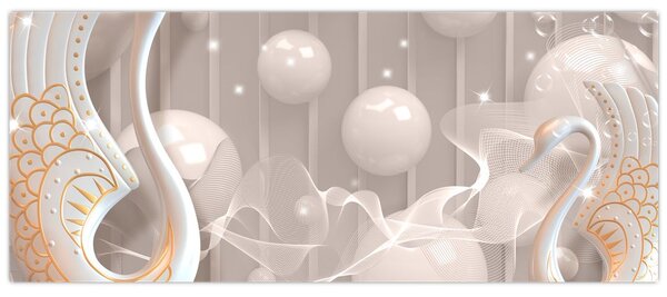 Tablou - Lebede fermecate (120x50 cm)