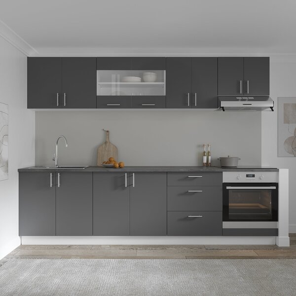 Corp haaus Karo, 3 Sertare, Antracit/Alb, 60 x 50 x 80 cm