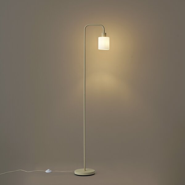 Lampă de podea scandinavă bej cu sticlă albă - Wisp