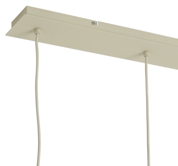 Lampă suspendată scandinavă bej cu sticlă albă 3 lumini - Wisp