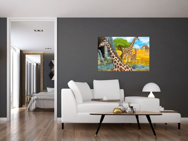 Tablou - Familia girafelor (90x60 cm)