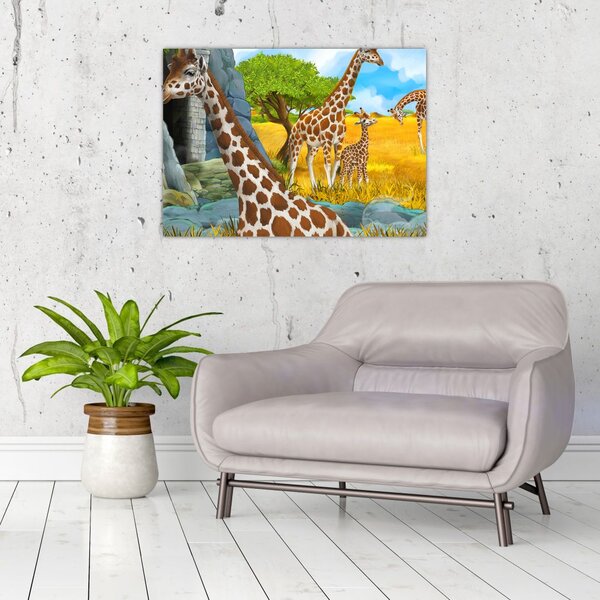 Tablou - Familia girafelor (70x50 cm)