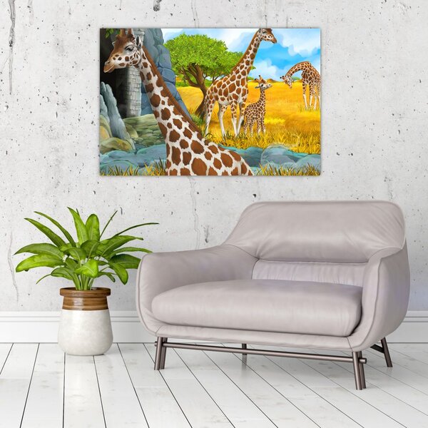Tablou - Familia girafelor (90x60 cm)