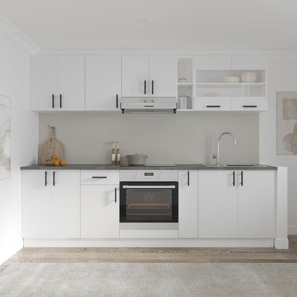 Set haaus V19, Alb, Blat Thermo 28 mm, L 260 cm