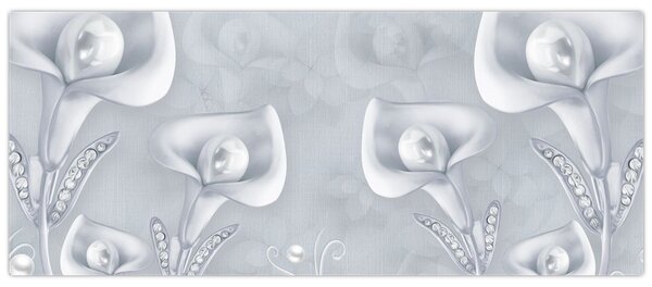 Tablou - Flori de perle (120x50 cm)