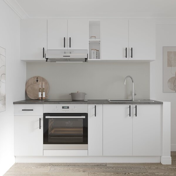 Set haaus V11, Alb, Blat Thermo 28 mm, L 200 cm