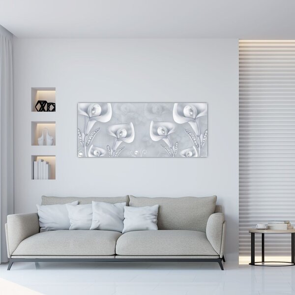 Tablou - Flori de perle (120x50 cm)