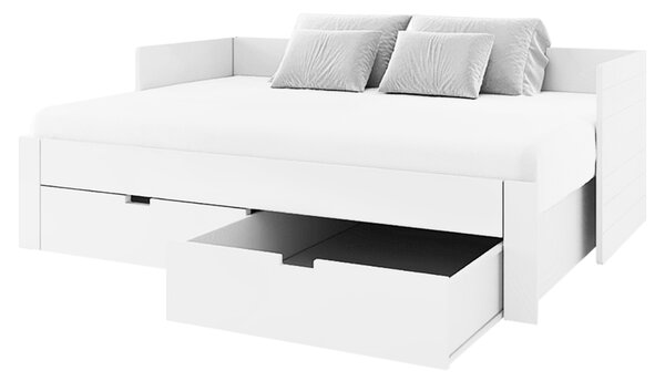 KONDELA Patul extensibil, alb, 90/180x200, ANTONY