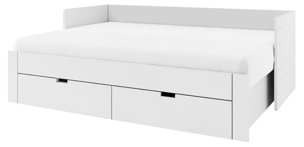 KONDELA Patul extensibil, alb, 90/180x200, ANTONY