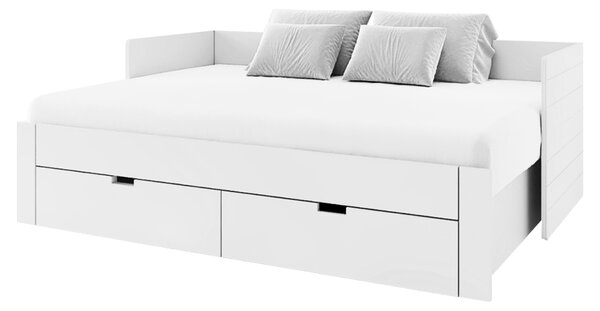KONDELA Patul extensibil, alb, 90/180x200, ANTONY