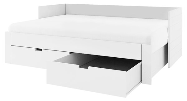 KONDELA Patul extensibil, alb, 90/180x200, ANTONY