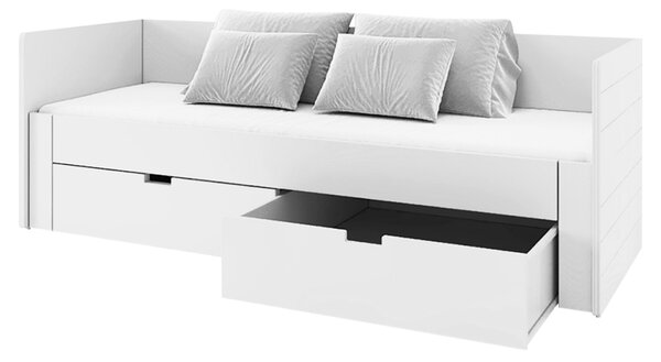 KONDELA Patul extensibil, alb, 90/180x200, ANTONY