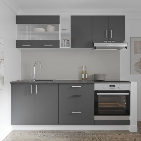 Corp haaus Karo, 3 Sertare, Antracit/Alb, 60 x 50 x 80 cm