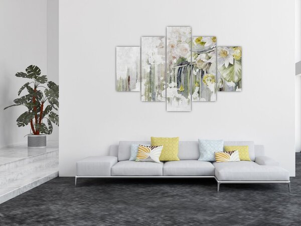 Tablou - Flori albe, vintage (150x105 cm)