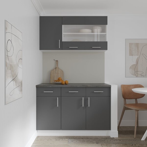 Corp haaus Karo, 2 Sertare, 2 Usi, Antracit/Alb, 80 x 50 x 80 cm