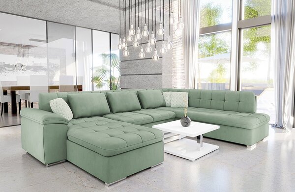Colțar Talina cu funcție de dormit (Stânga U) (Uttario Velvet 2954 + Uttario Velvet 2954 + Evo 29). 1059435
