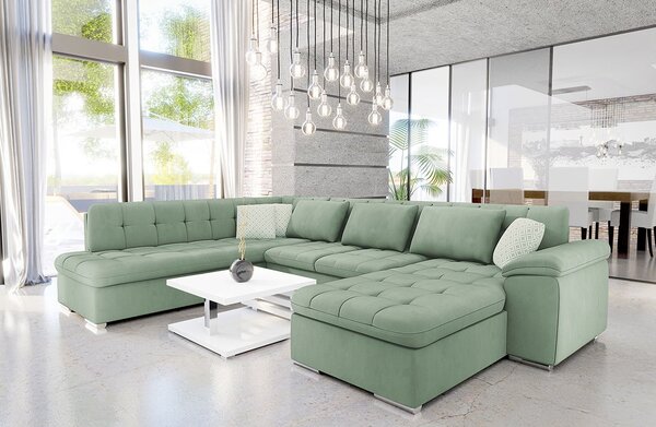 Colțar Talina cu funcție de dormit (Dreapta U) (Uttario Velvet 2954 + Uttario Velvet 2954 + Evo 29). 1059436