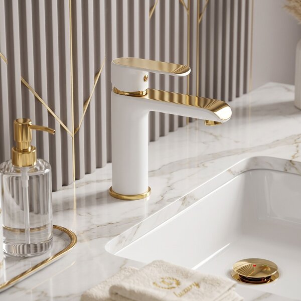 Baterie pentru baie REA Bloom White Gold Low