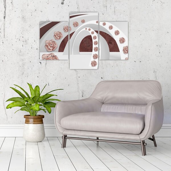 Tablou - Arcade 3D cu flori (90x60 cm)