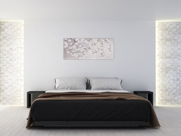 Tablou - Flori într-un peisaj gri (120x50 cm)