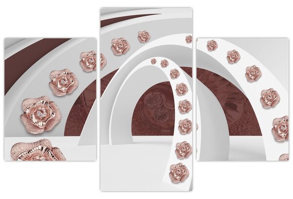 Tablou - Arcade 3D cu flori (90x60 cm)