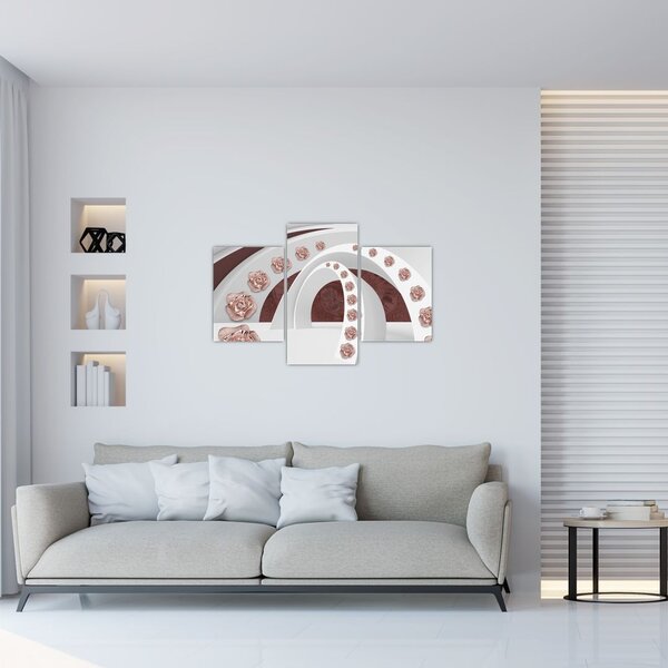 Tablou - Arcade 3D cu flori (90x60 cm)