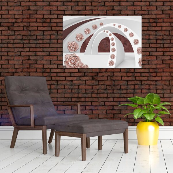 Tablou - Arcade 3D cu flori (90x60 cm)